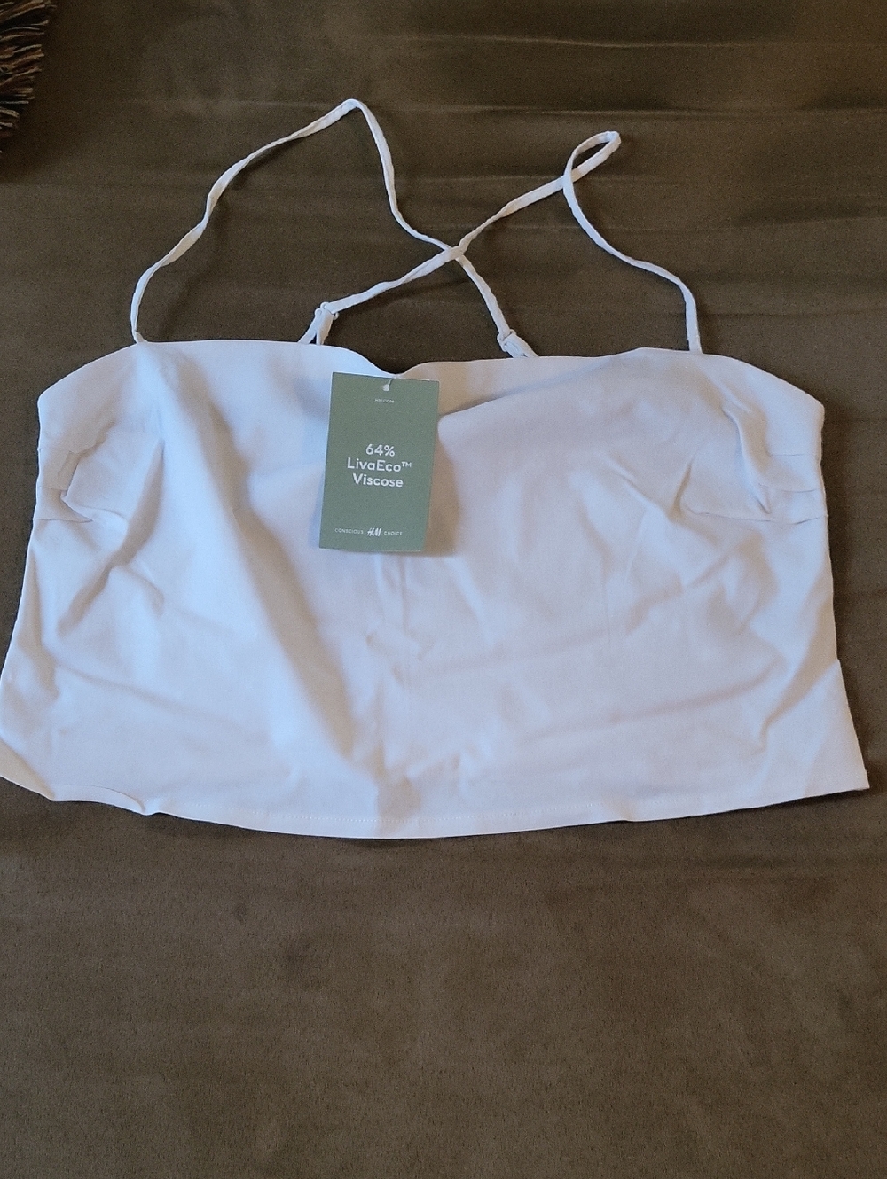 H&M Divided White Halter Crop Top, NWT Women's Size L